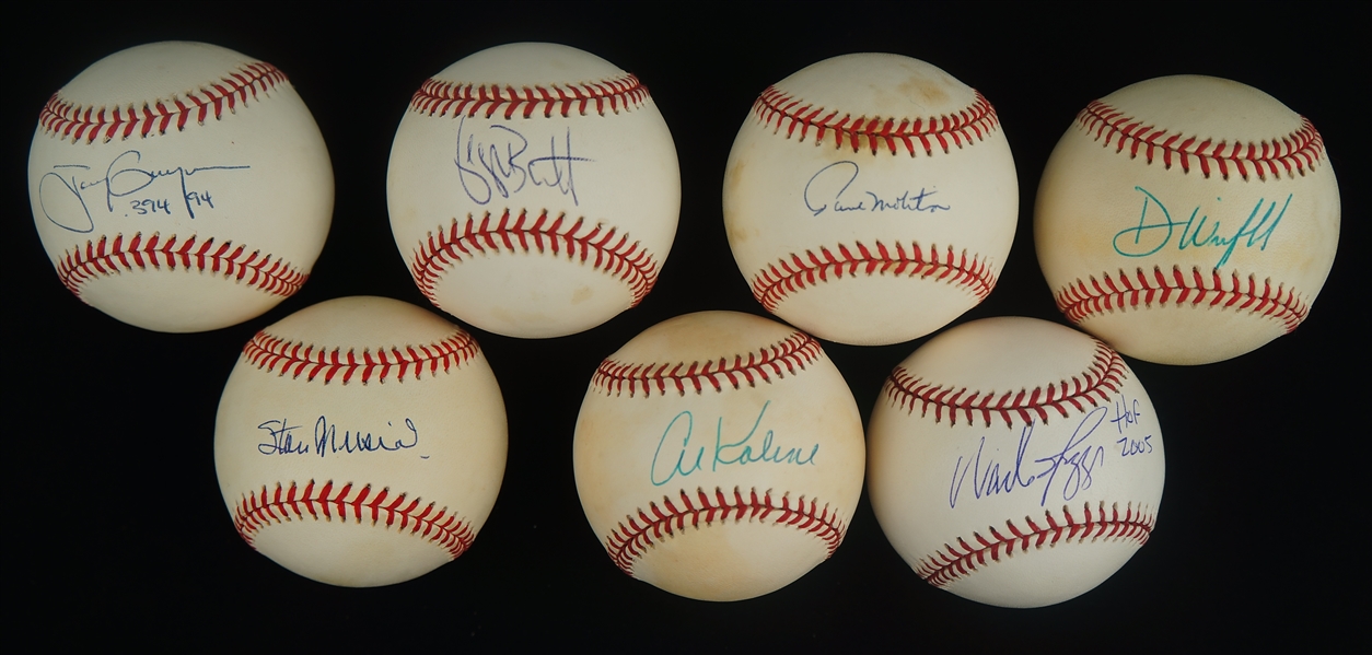 Lot of 7 Autographed 3,000 Hit Club Single Signed Baseballs