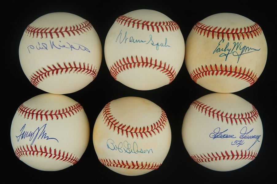 Lot of 6 HOF Pitchers Single Signed Baseballs