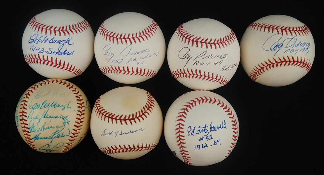 Washington Senators Lot of 7 Autographed Baseballs