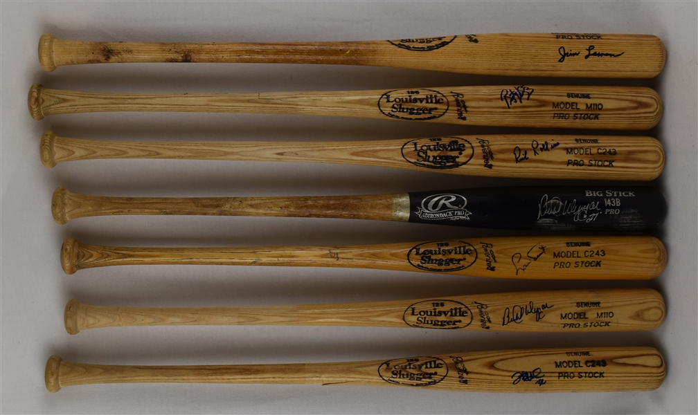 Collection of 7 Autographed Pro Stock Bats