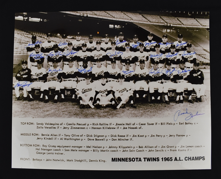 Minnesota Twins 1965 Team Signed Photo