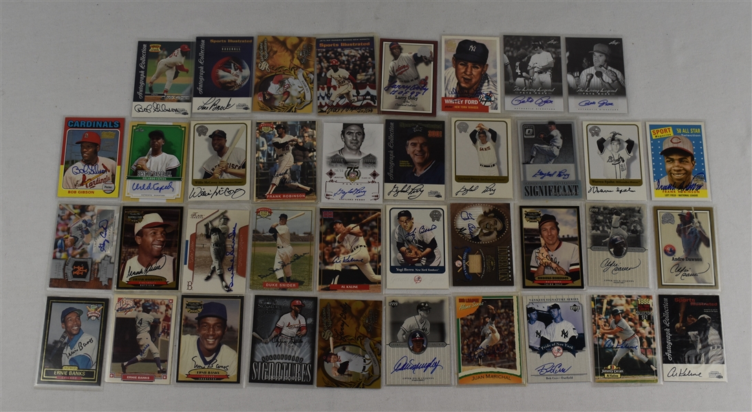 Collection of 38 Autographed Baseball Insert Cards