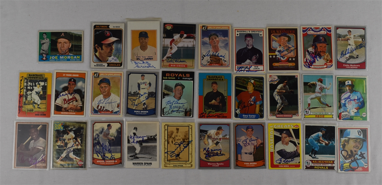 Collection of 29 Autographed Baseball Cards 