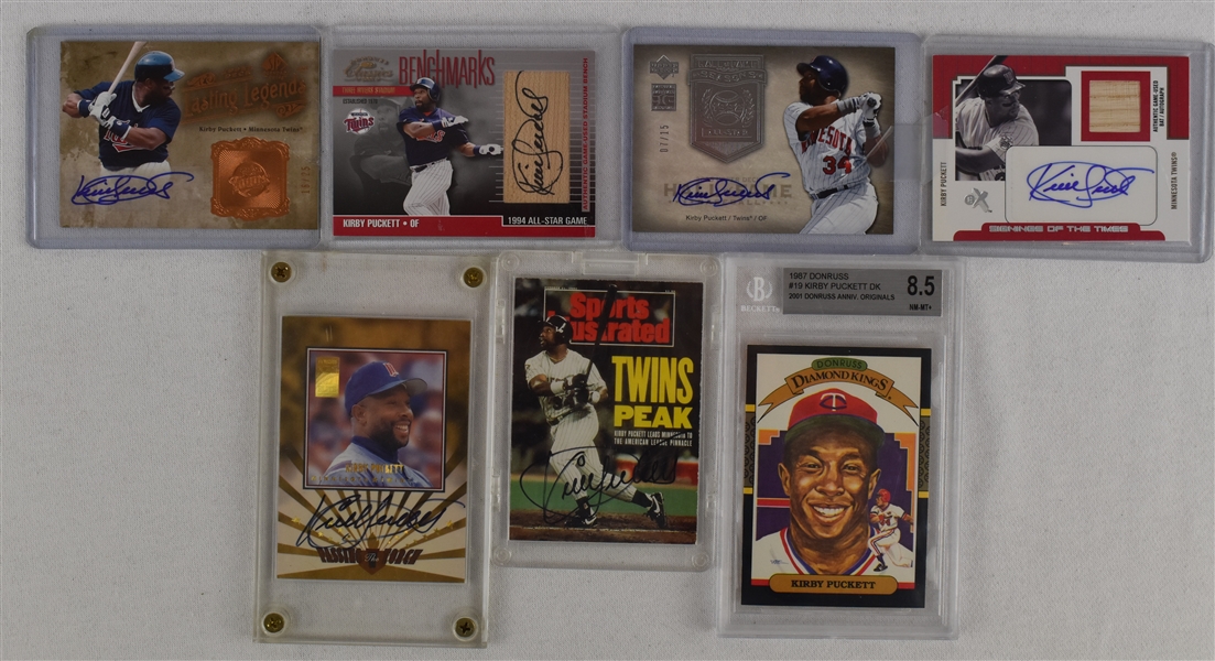 Kirby Puckett Collection of Autographed Insert Cards