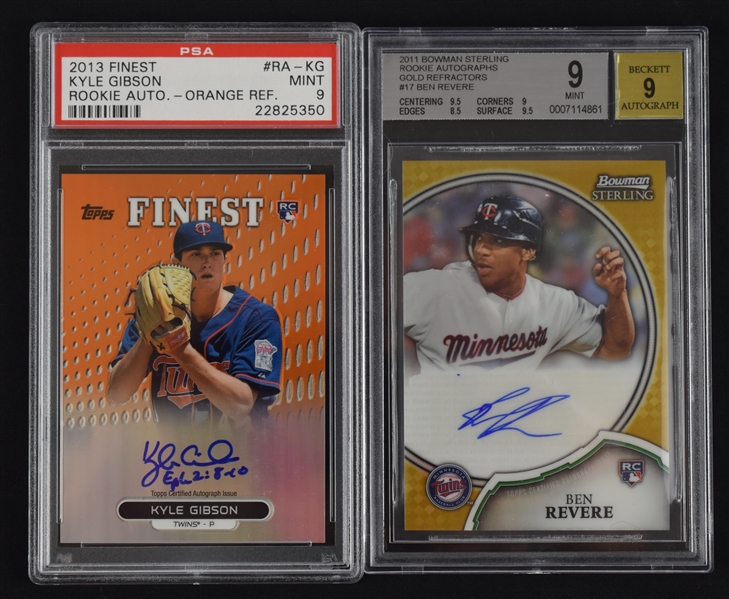 Kyle Gibson & Ben Revere Autographed Graded Cards