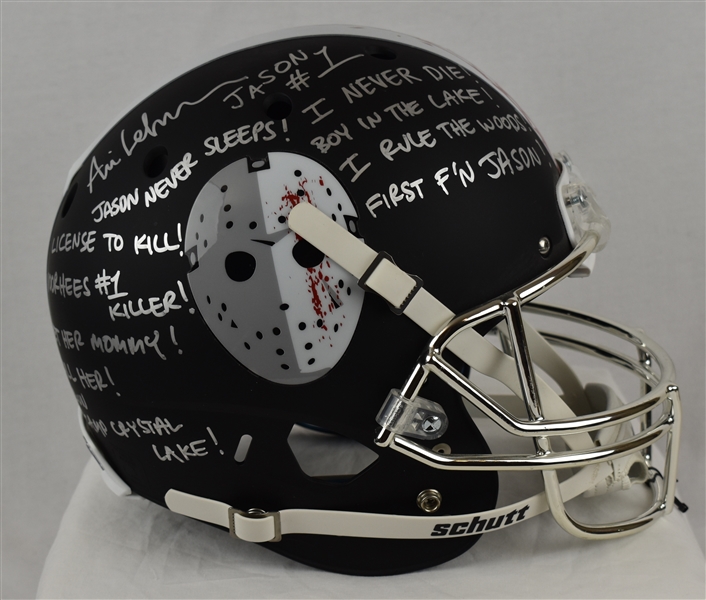 Ari Lehman Friday The 13th Autographed & Inscribed Helmet w/12 Inscriptions