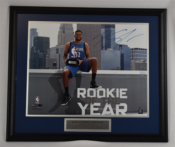 Karl-Anthony Towns Autographed 16x20 Framed Photo