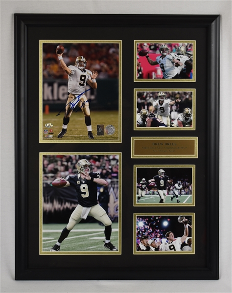 Drew Brees Autographed New Orleans Saints Framed Display 