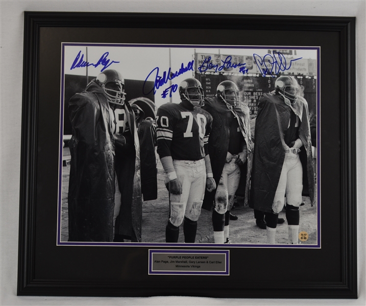 Purple People Eaters Autographed Minnesota Vikings 16x20 Framed Photo 