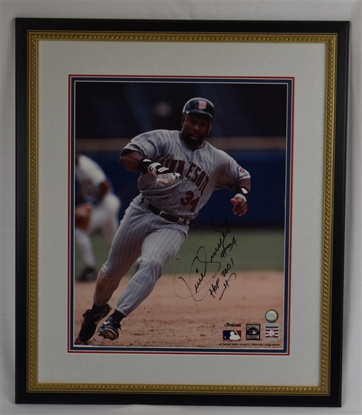 Kirby Puckett Autographed & Inscribed Framed Photo