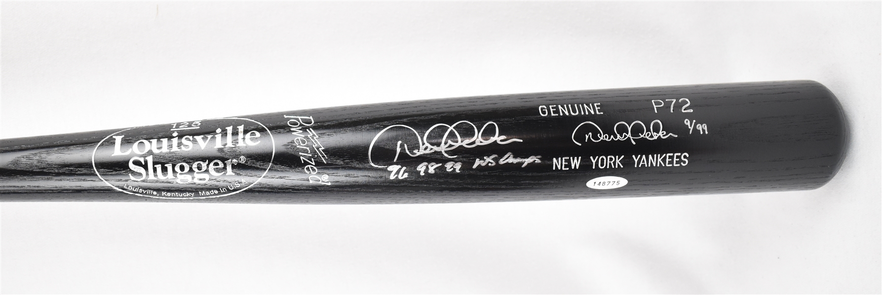 Derek Jeter Autographed & Inscribed 1996 1998 & 1999 Limited Edition Bat #9/99 Steiner
