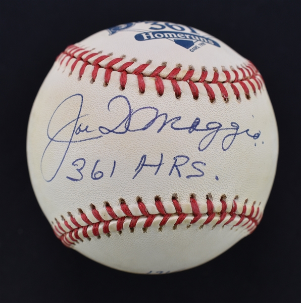 Joe DiMaggio Autographed & Inscribed 361 HRs Limited Edition #191/361 Baseball