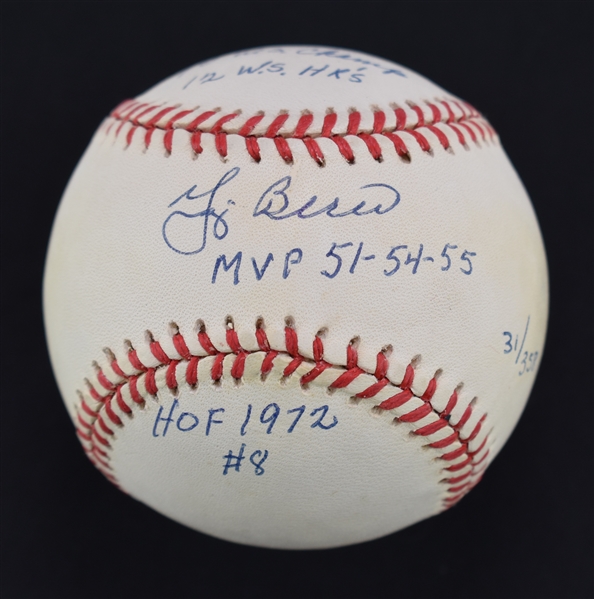 Yogi Berra Autographed & Multi Inscribed Baseball