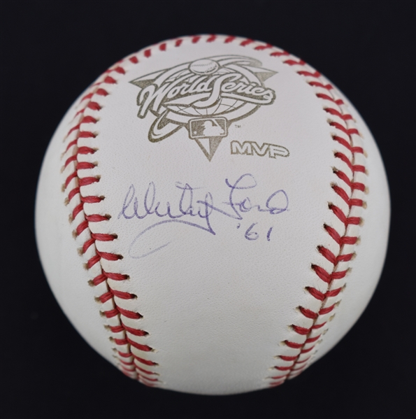 Whitey Ford Autographed & Inscribed World Series MVP Baseball