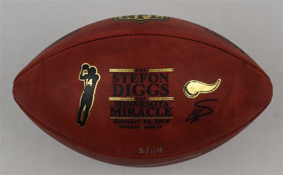 Stefon Diggs Autographed "Minnesota Miracle" Limited Edition Football