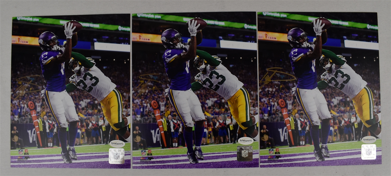 Stefon Diggs Lot of 3 Autographed 8x10 Photos