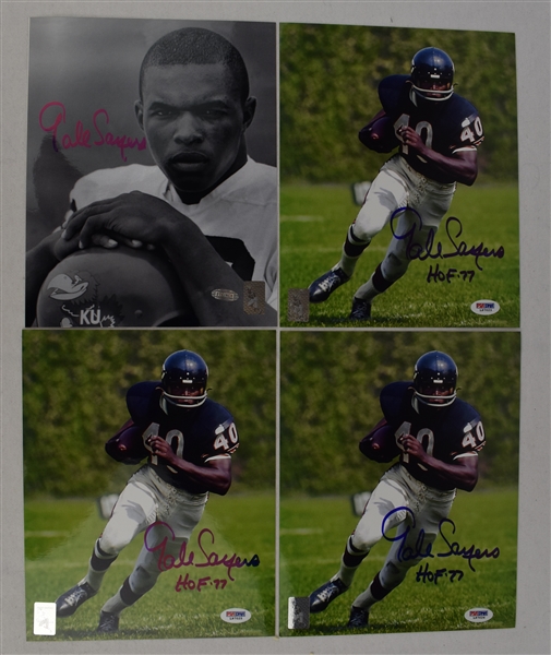 Gale Sayers Lot of 4 Autographed 8x10 Photos