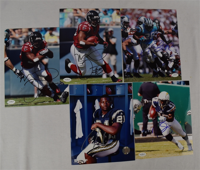 Collection of 5 Running Back Autographed 8x10 Photos w/Ladanian Tomlinson