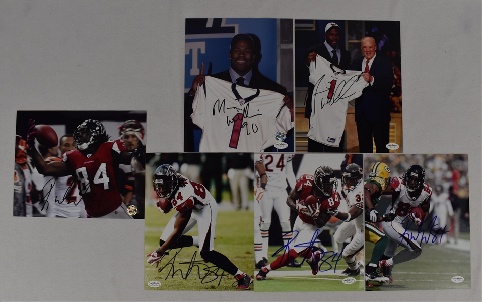 Mario Williams & Roddy White Lot of 6 Autographed 8x10 Photos