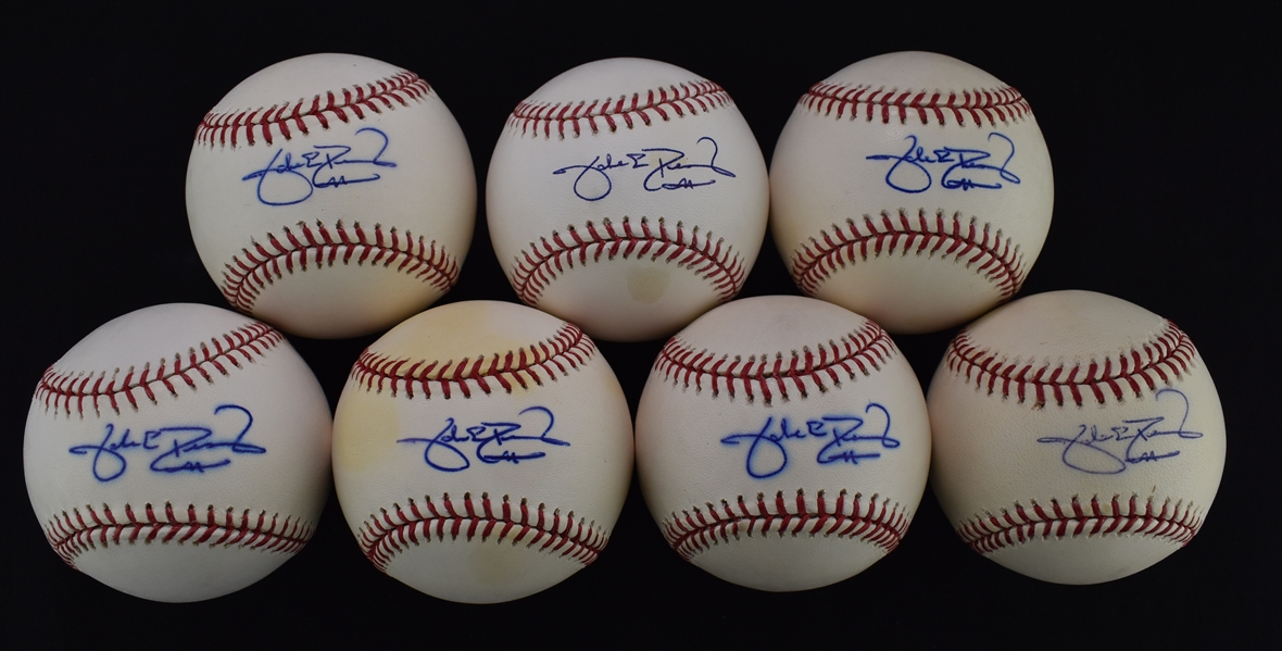 Jake Peavy Lot of 7 Autographed Baseballs