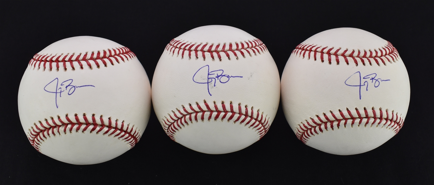 Jay Bruce Lot of 3 Autographed Baseballs
