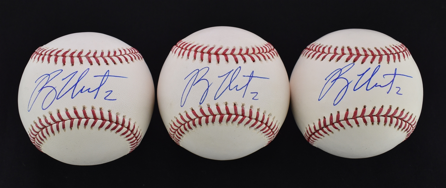 Ryan Theriot Lot of 3 Autographed Baseballs