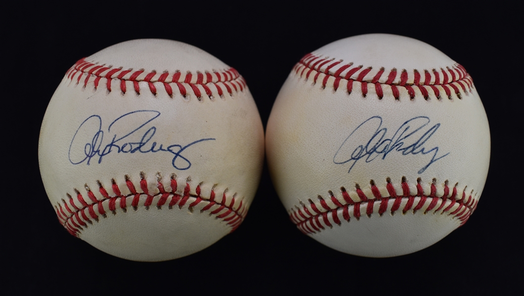 Alex Rodriguez Lot of 2 Autographed Baseballs