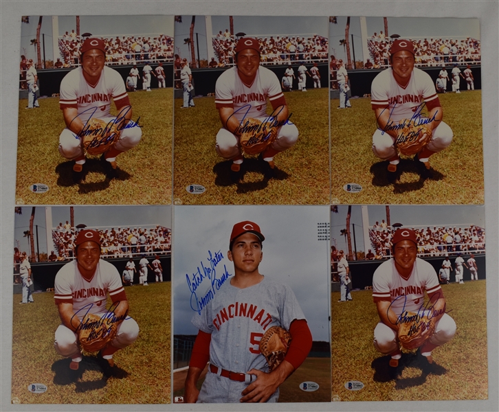 Johnny Bench Lot of 6 Autographed 8x10 Photos