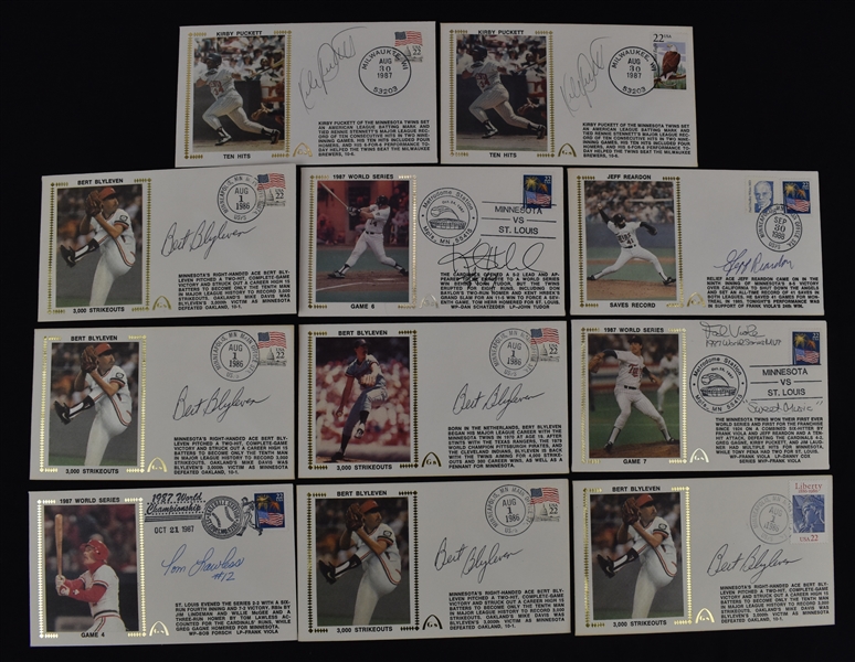 Minnesota Twins Lot of 11 Autographed 1987 World Series First Day Covers