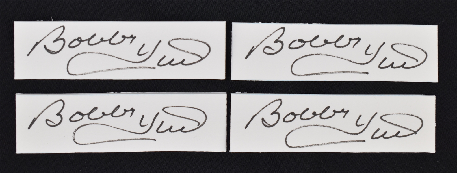 Bobby Hull Lot of 4 Autographed Cuts