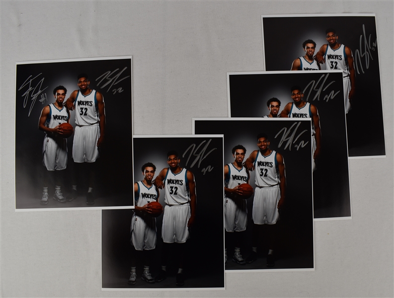 Karl-Anthony Towns Lot of 5 Autographed 8x10 Photos