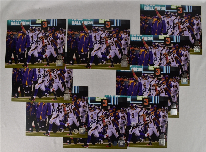 Brett Favre Minnesota Vikings Lot of 9 Autographed 8x10 Photos