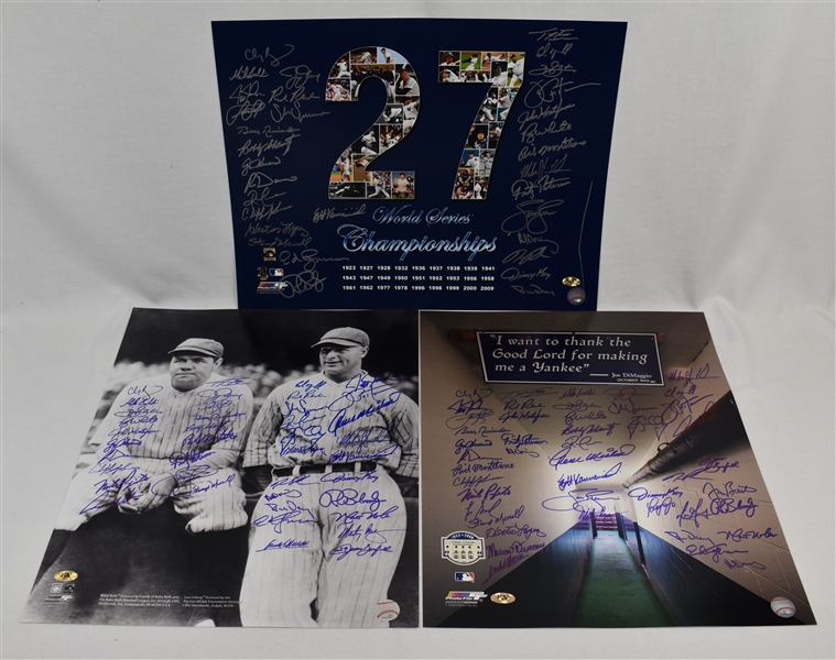 New York Yankees Stars Lot of 3 Autographed 16x20 Photos