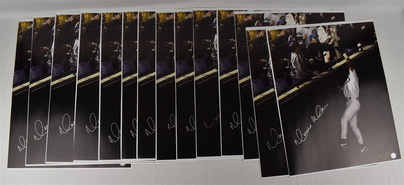 Moises Alou Lot of 13 Autographed 16x20 Bartman" Chicago Cubs Photos