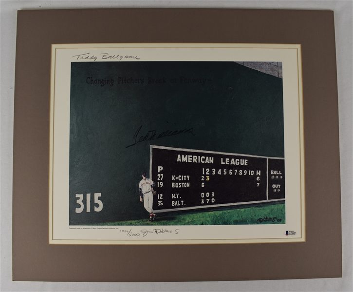 Ted Williams Autographed Limited Edition Dick Dobbins Lithograph