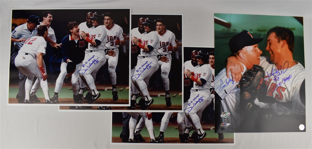Minnesota Twins 1987 World Series Lot of 4 Autographed 16x20 Photos