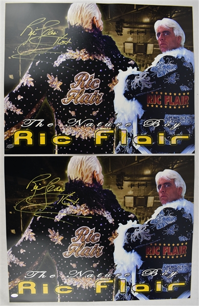 Ric Flair Lot of 2 Autographed 16x20 Photos