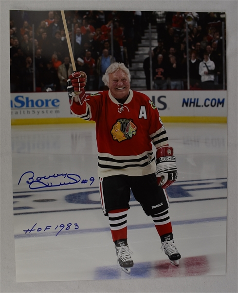 Bobby Hull Autographed & Inscribed HOF 16x20 Photo