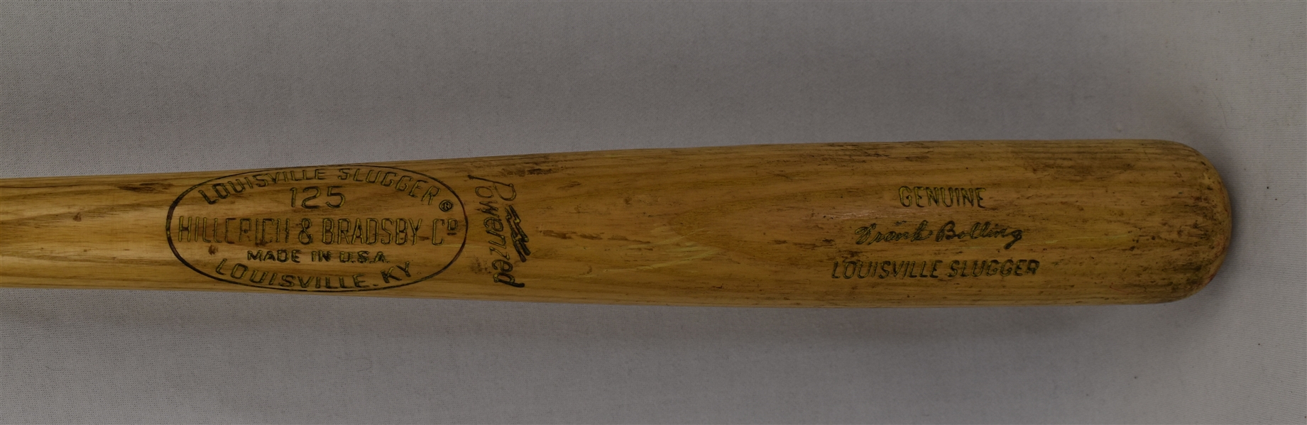 Frank Bolling c. 1960s Milwaukee Braves Game Used Bat