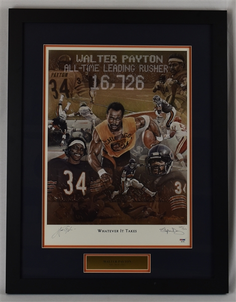 Walter Payton Autographed Framed Limited Edition Lithograph