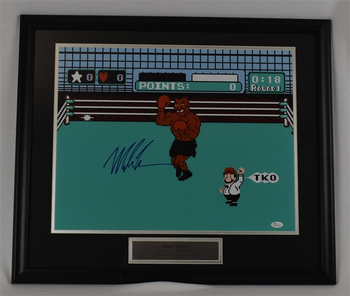 Mike Tyson Autographed Punch Out Framed Display