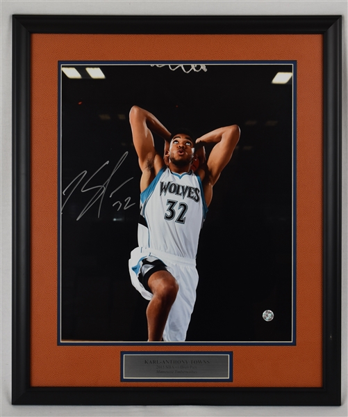 Karl-Anthony Towns Autographed 16x20 Framed Photo