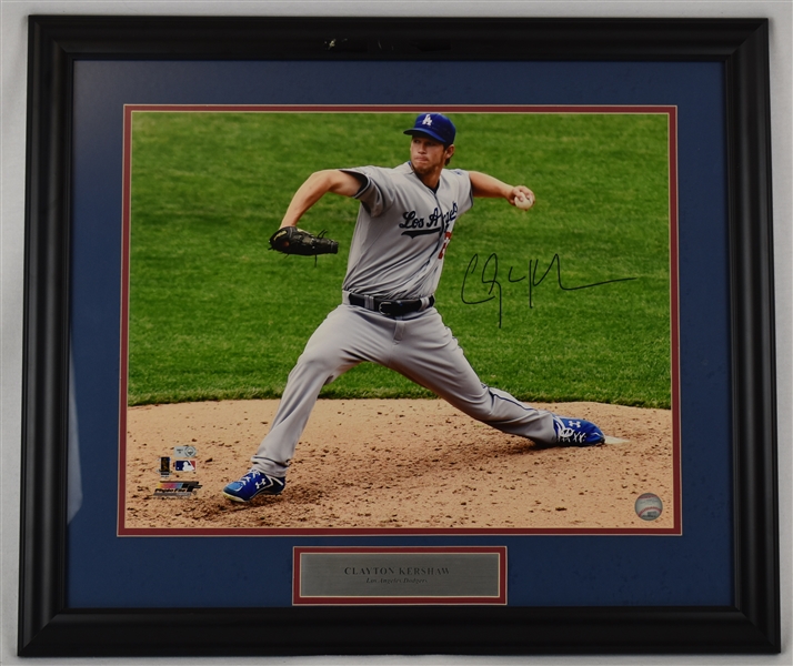 Clayton Kershaw Autographed 16x20 Framed Photo