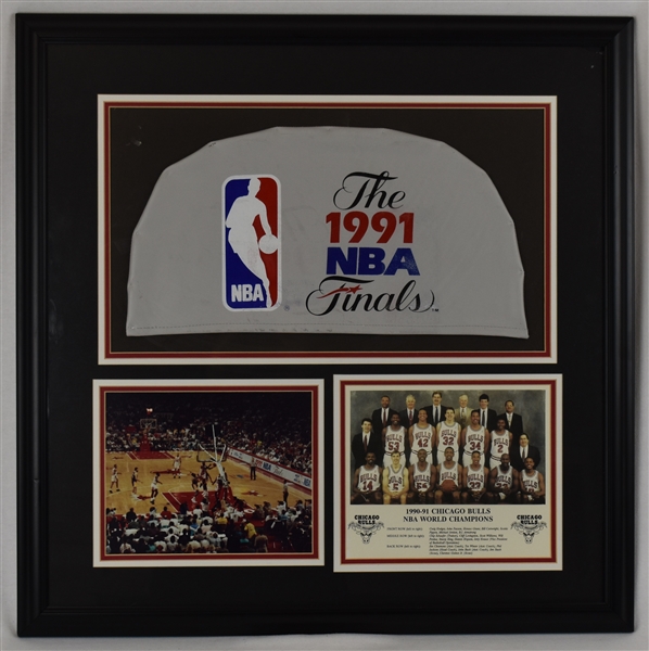 Chicago Bulls 1990-91 Framed Display From Michael Jordans 1st Championship Season