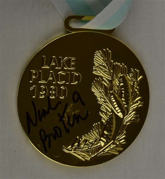 Neal Broten Autographed 1980 Replica Gold Medal 