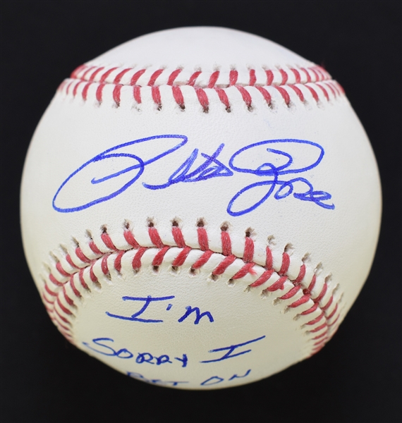 Pete Rose Autographed & Inscribed "Im Sorry I Bet on Baseball" Ball 