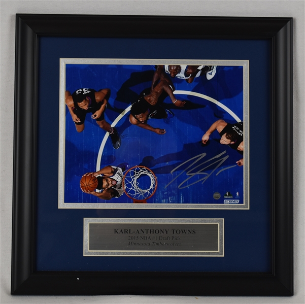 Karl-Anthony Towns Autographed 8x10 Framed Photo Steiner