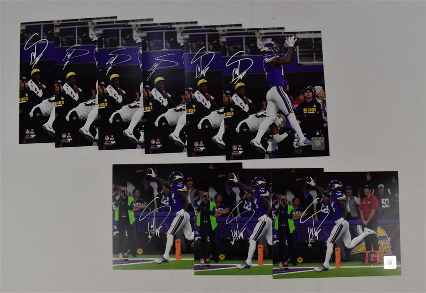 Stefon Diggs Lot of 9 Autographed 8x10 Minneapolis Miracle Photos
