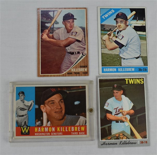 Harmon Killebrew Lot 4 Vintage Topps Baseball Cards