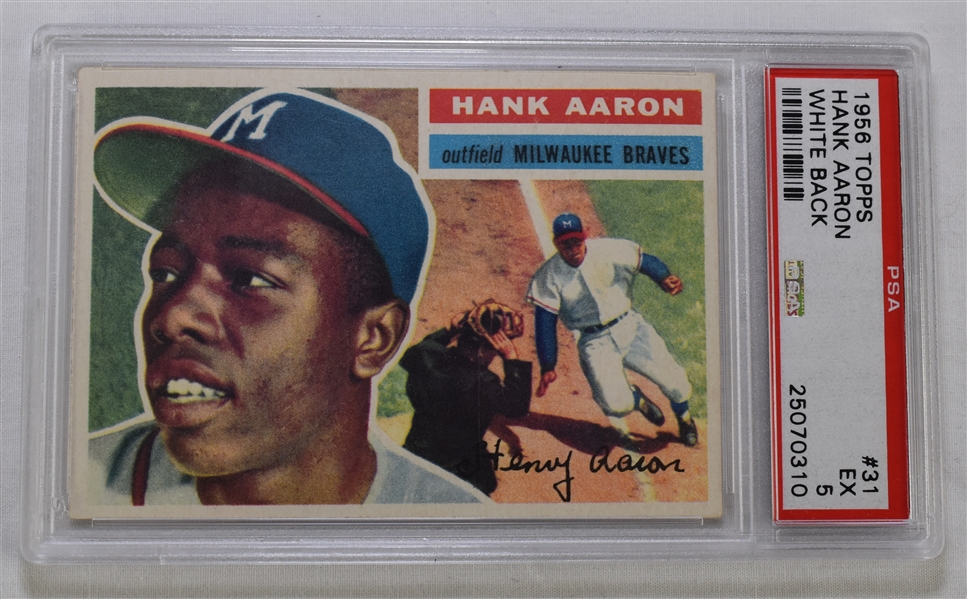 Hank Aaron 1956 Topps Baseball Cards PSA 5 EX